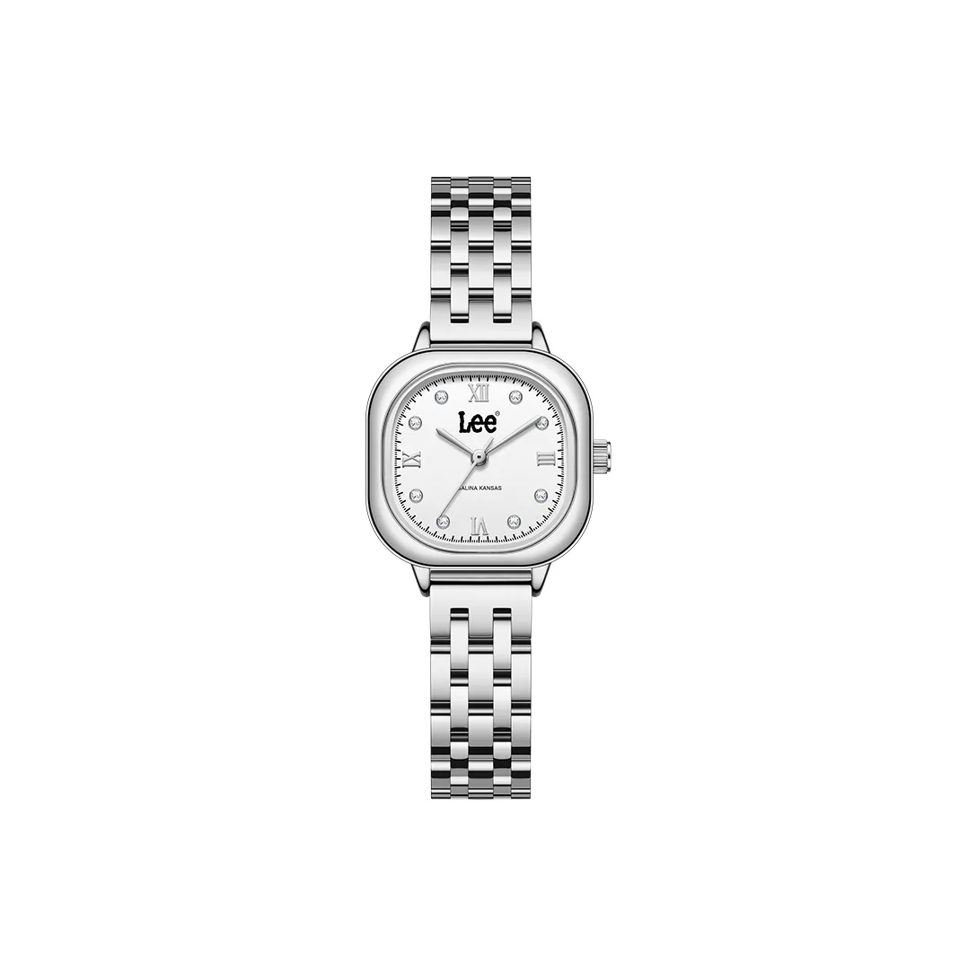 Lee Women's Watch Кварцевый механизм Стальной ремешок Белый циферблат