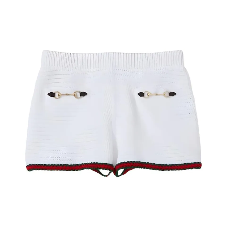 GUCCI SS24 Повседневные шорты женские цвет слоновая кость