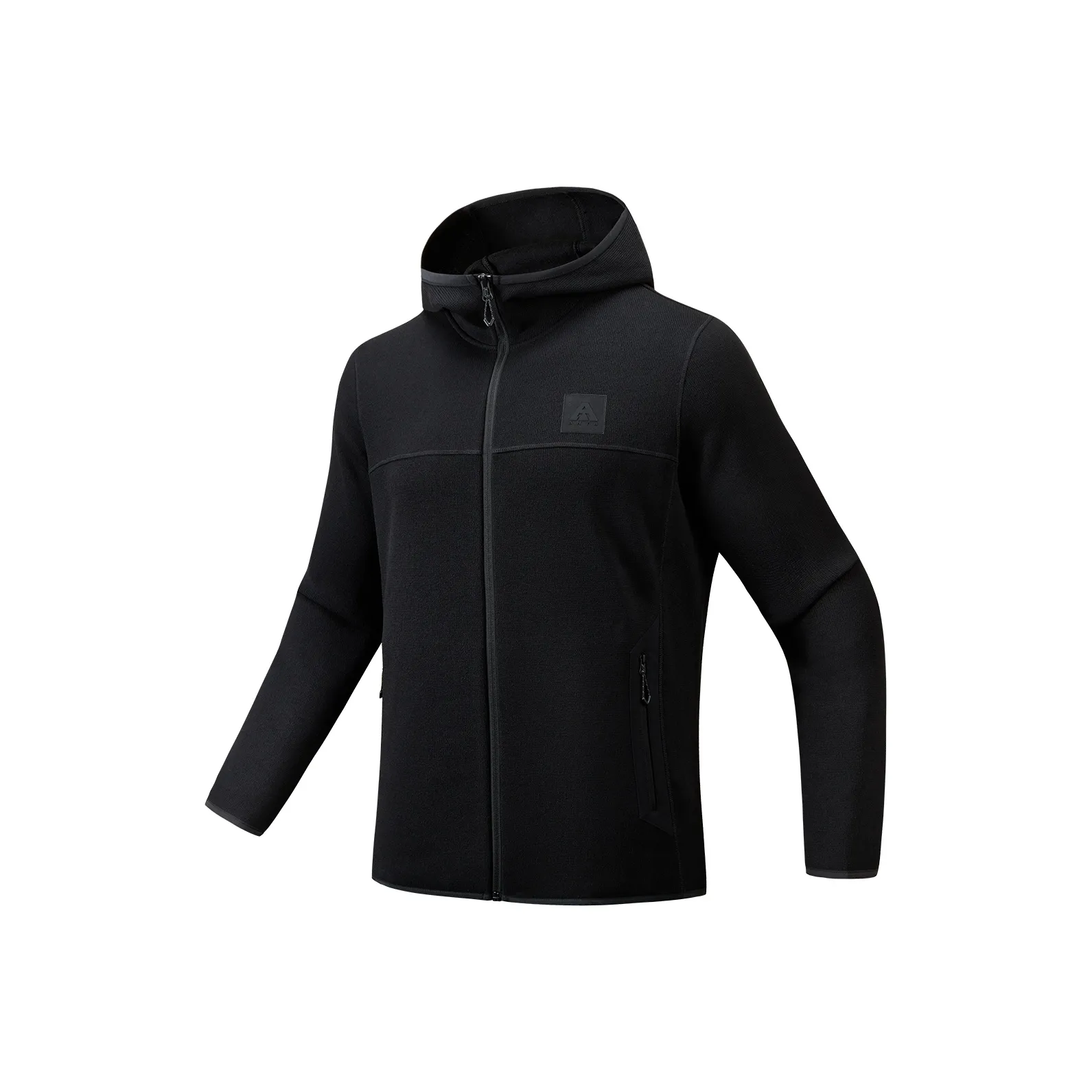 ANTA Outdoor Collection С капюшоном Подкладка пальто Толстый флисовый предмет одежды Мужской Основной черный Фотиния серый