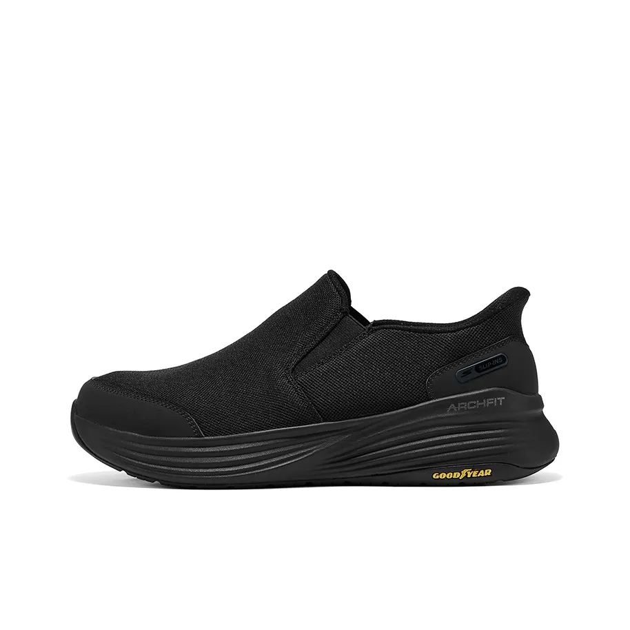 Skechers GO WALK Slip-On Вспышка Обувь The Поддержка IS Нескользящий Низкий Топ Кэжуал Мужской Чисто Черный