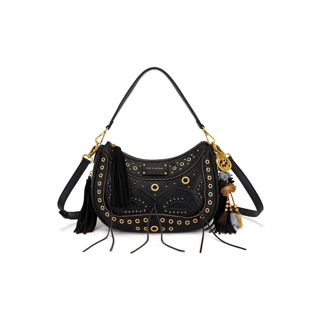La Carrie Сумка через плечо из натуральной коровьей кожи стандартная женская черная