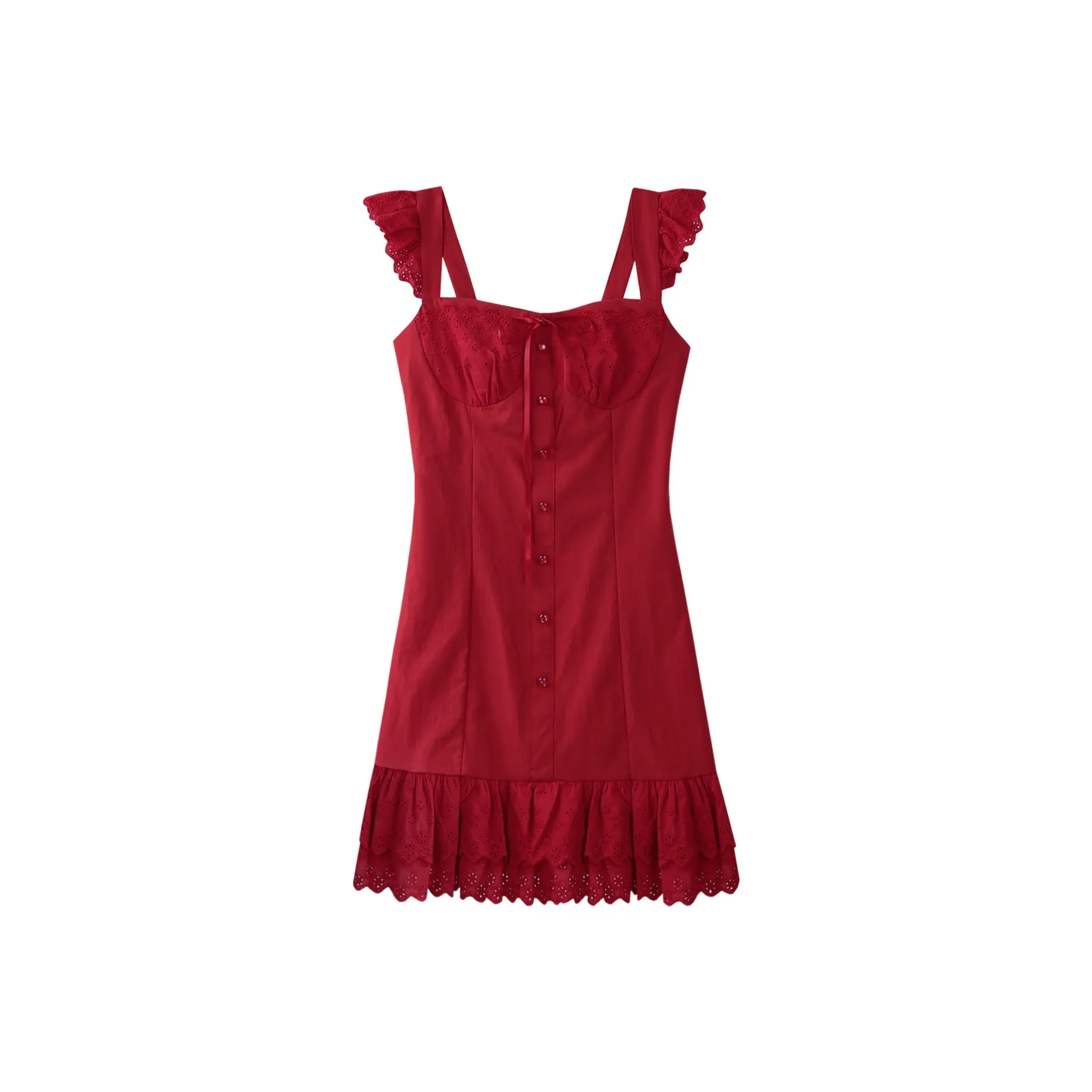 Mu Xiao Xin Красный Женские Слиплатья