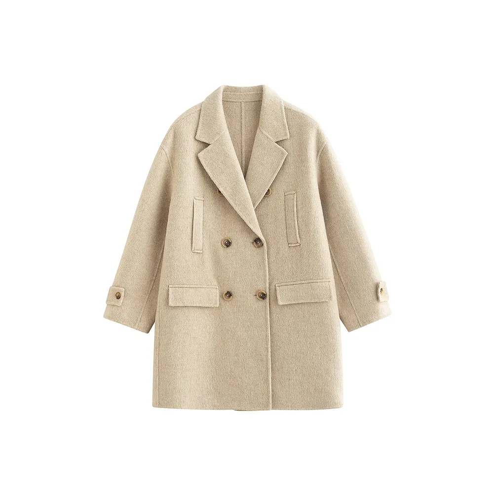 Inman Толстый Текстура Теплоизоляционный Элегантность TREASURE Похудение Доступный Шерстяной Мода ATMOSPHERE Пальто Женские