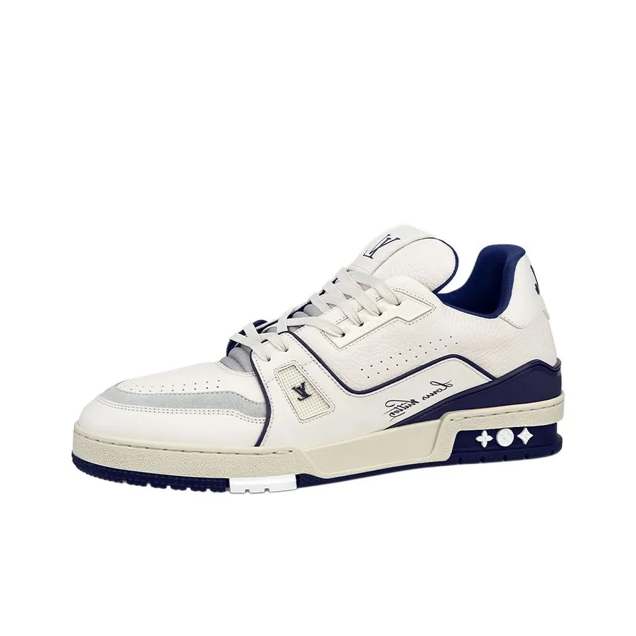 LOUIS VUITTON Trainer Skateboard Shoes Men Low-Top White