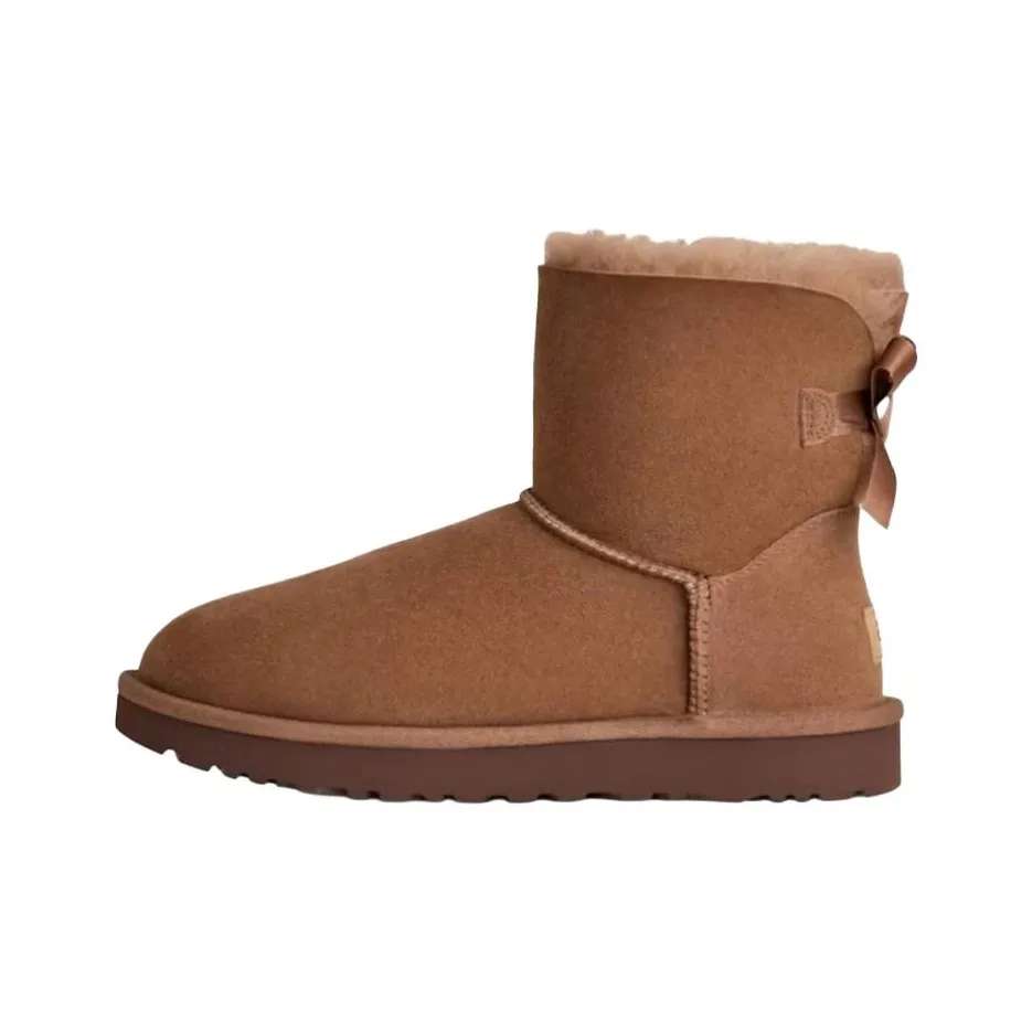 UGG Mini Bailey Bow II Короткие Снежные Ботинки Женские Коричневые