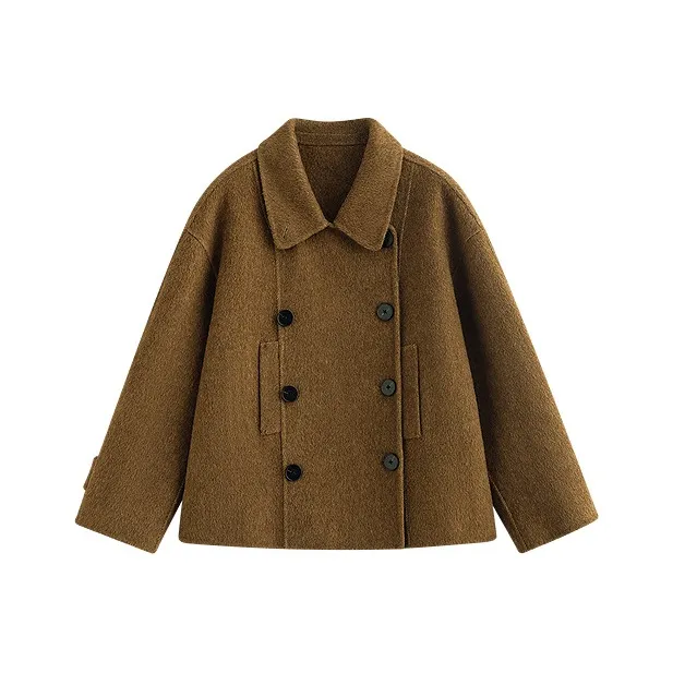 Inman Толстый Текстура Теплоизоляционный Элегантность TREASURE Похудение Доступный Шерстяной Мода ATMOSPHERE Пальто Женские