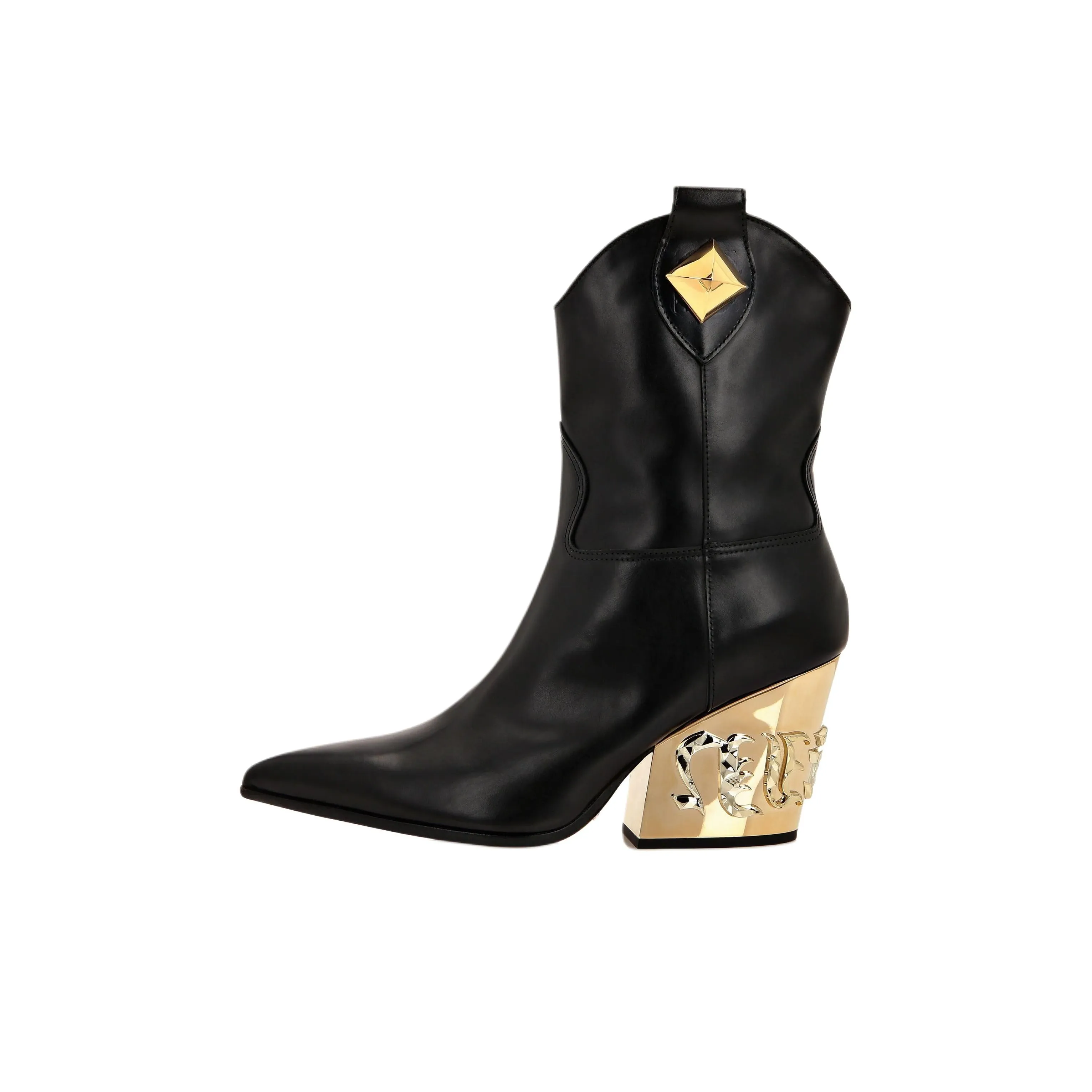 PHILIPP PLEIN Gothic Plein CowBoy Ankle Boots