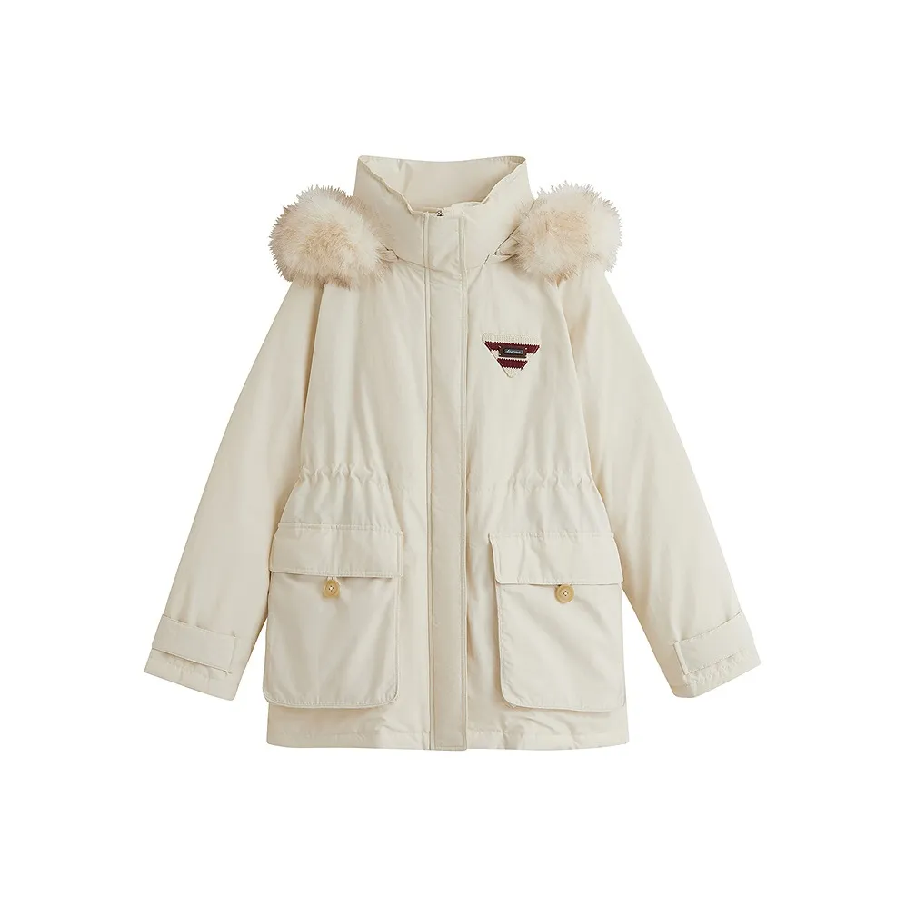 Inman Толстый и не объемный Маленький TREASURE совместный бренд Уменьшение Зимний Доступный Теплоизоляционный ATMOSPHERE Пуховик Женские