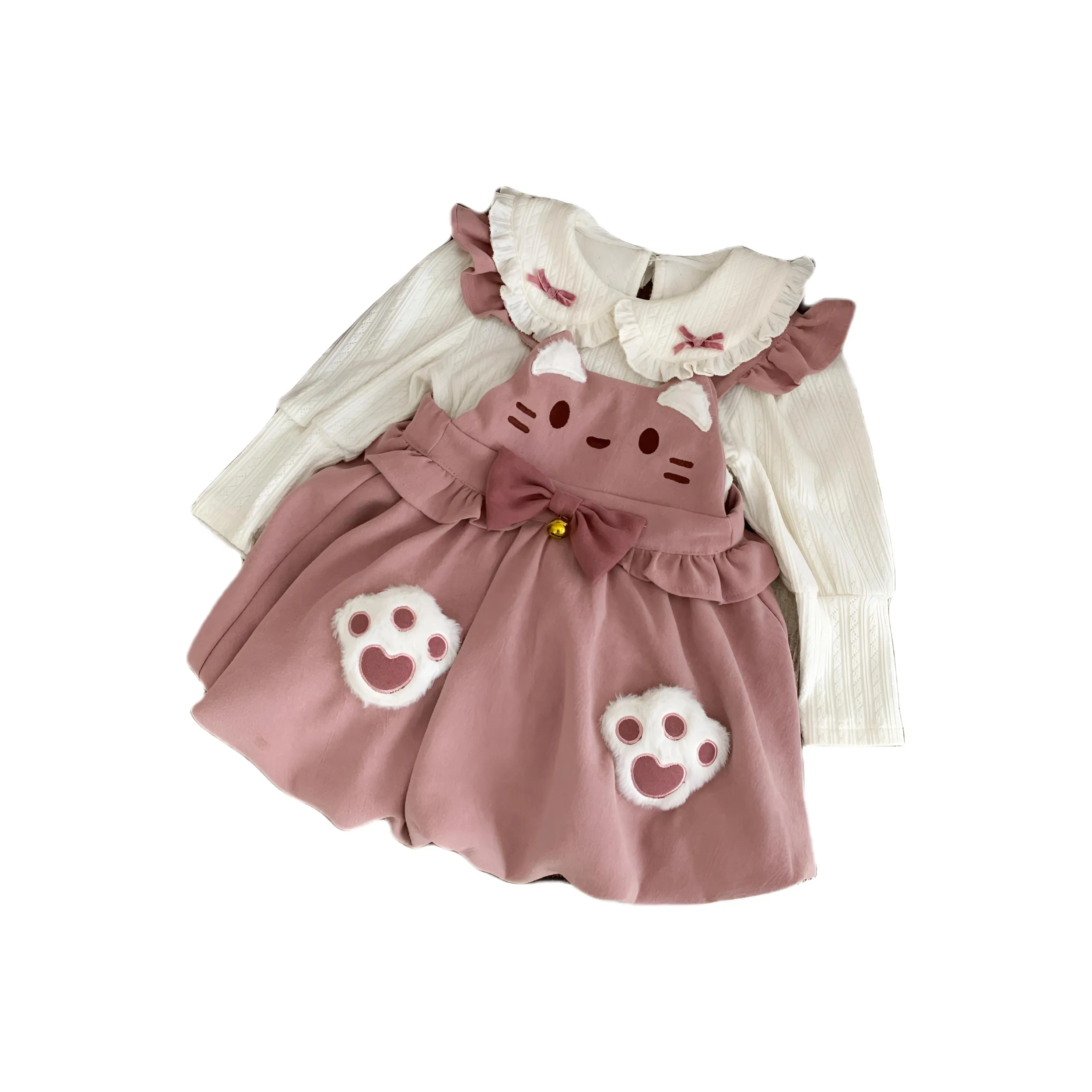 Rindu Платье Весенний Осенний 2-Предметный Комплект для Детей