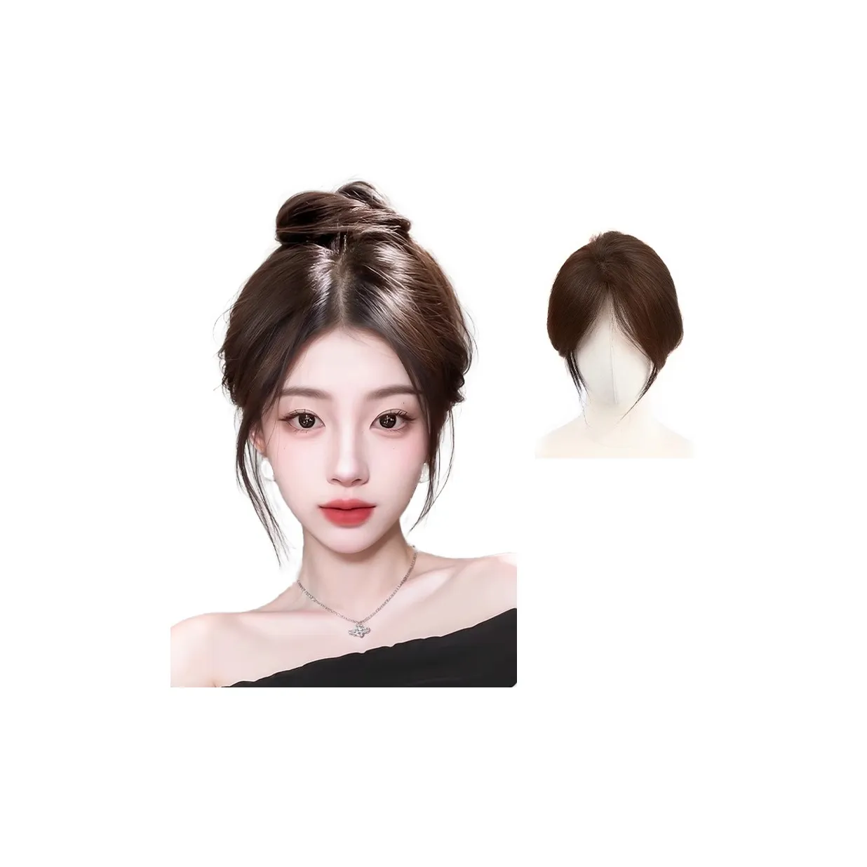 WANWANFENG Незаметные прядь Женская парик