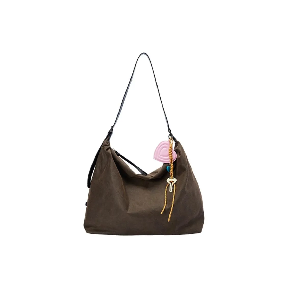 URBAN REVIVO Ткань Сумка через плечо Большая Женская Кофейно-коричневая