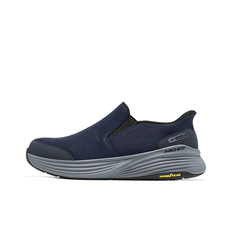 Skechers GO WALK Slip-On Вспышка Обувь The Поддержка IS Нескользящий Низкий Топ Кэжуал Мужской Морской Синий