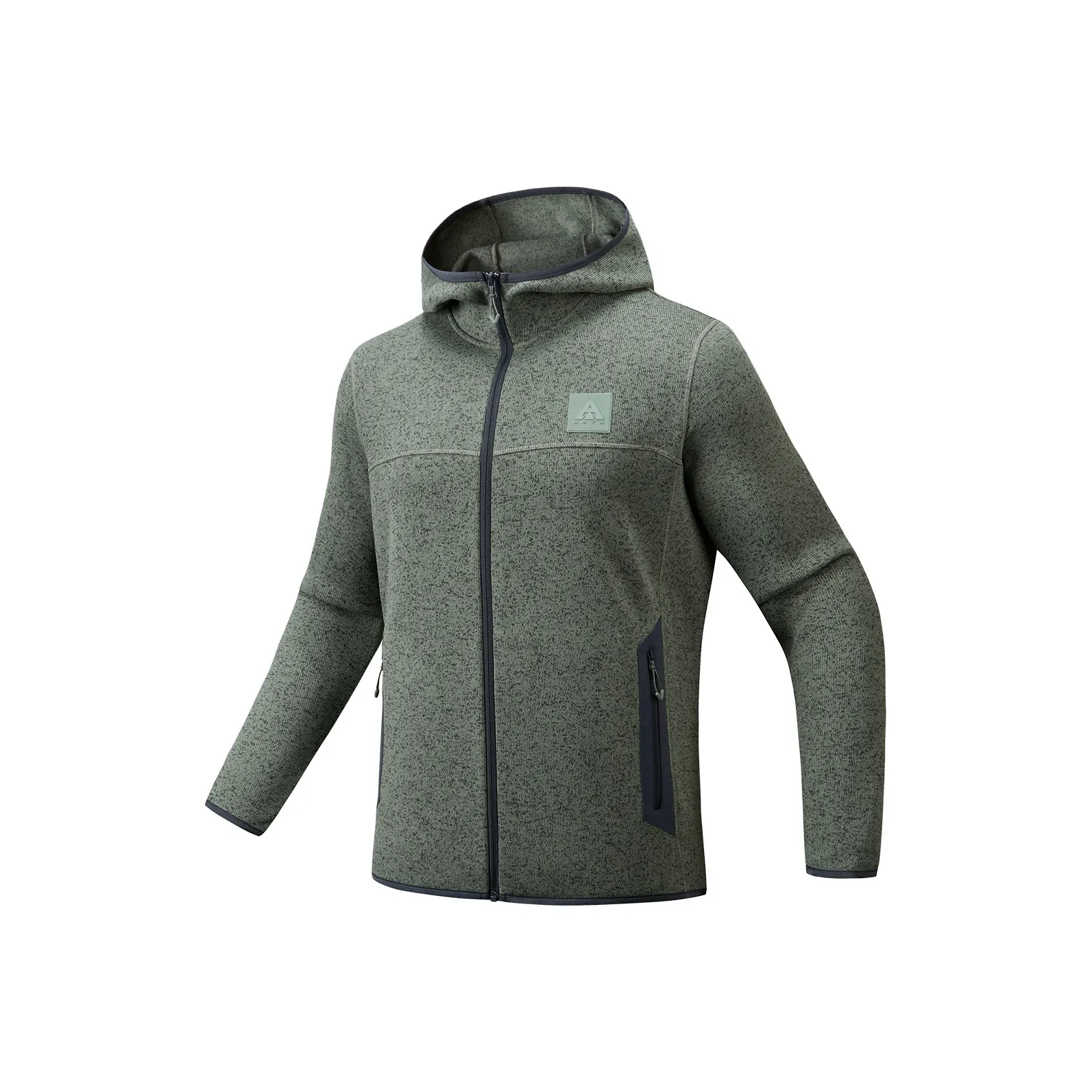 Anta Outdoor Collection Толстый флисовый куртка с игольчатым узором Мужской Tipsy Зеленый Фотиния Серый