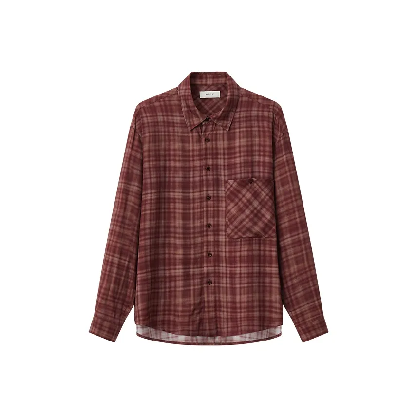 OPICLOTH Темно-красные унисекс рубашки