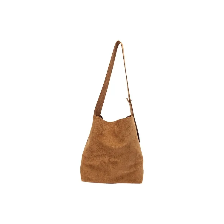 URBAN REVIVO Сумка через плечо из ткани и искусственной кожи среднего размера женская коричневая