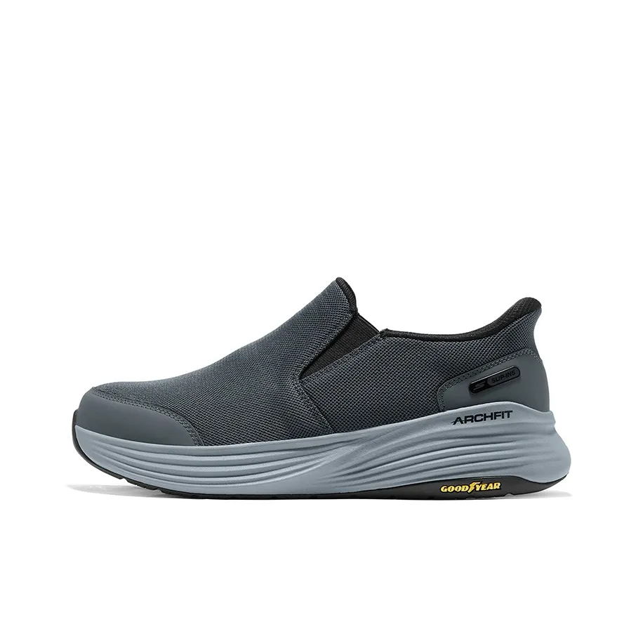 Skechers GO WALK Slip-On Вспышка Обувь The Поддержка IS Нескользящий Низкий Топ Кэжуал Мужской Угольный Черный