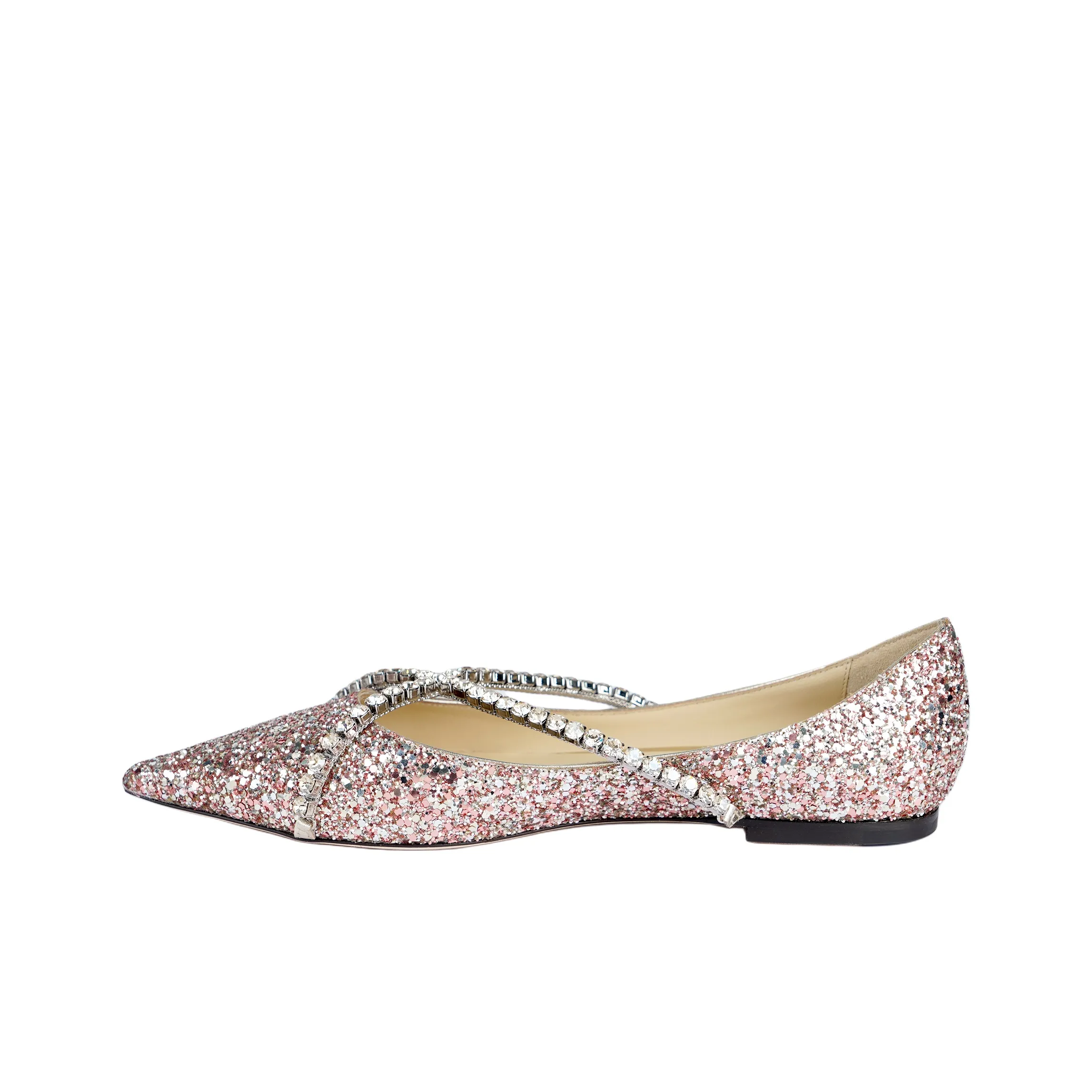 Jimmy Choo Genevi Crystal-embellished Ballerina Shoes