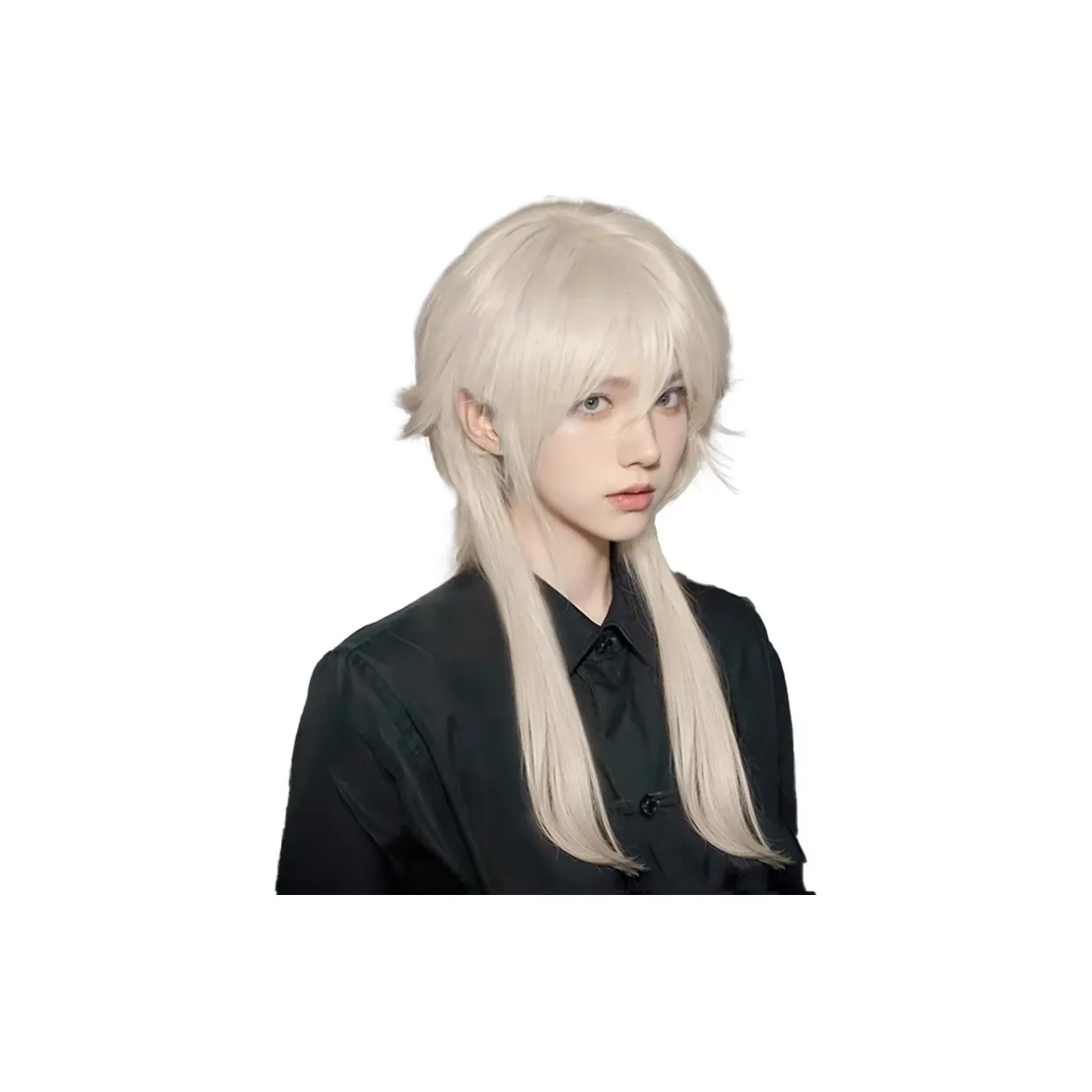 FYOSEE Wolf Tail Wig Унисекс Белый Золото Высокий Конец Длинные Волосы Краб Голова Высокая Температура Пряжа Длинные Прямые Волосы