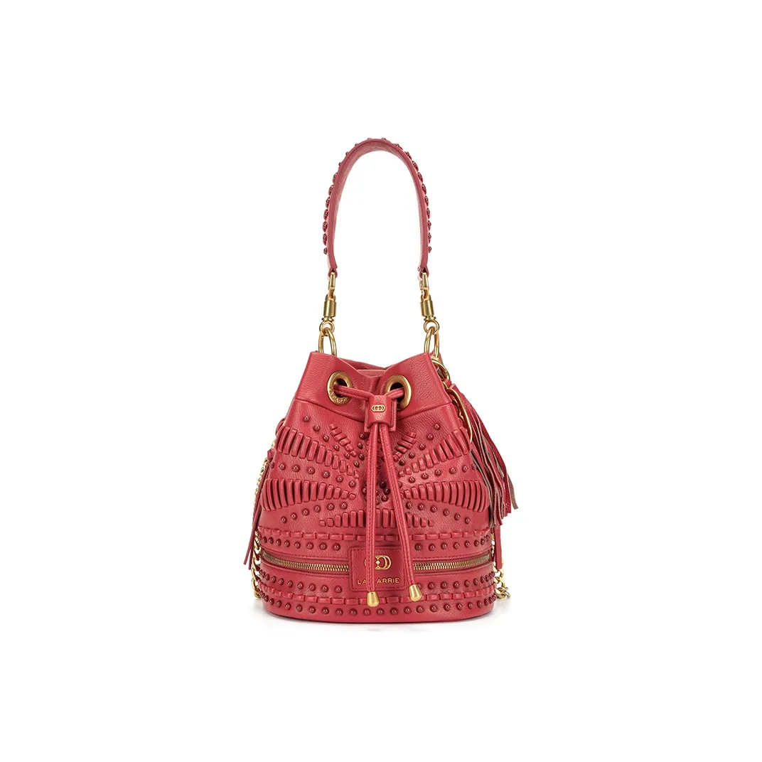 La Carrie ПУ (полиуретан) Сумка-ведро Сумка на одно плечо Стандартная Женская Красная