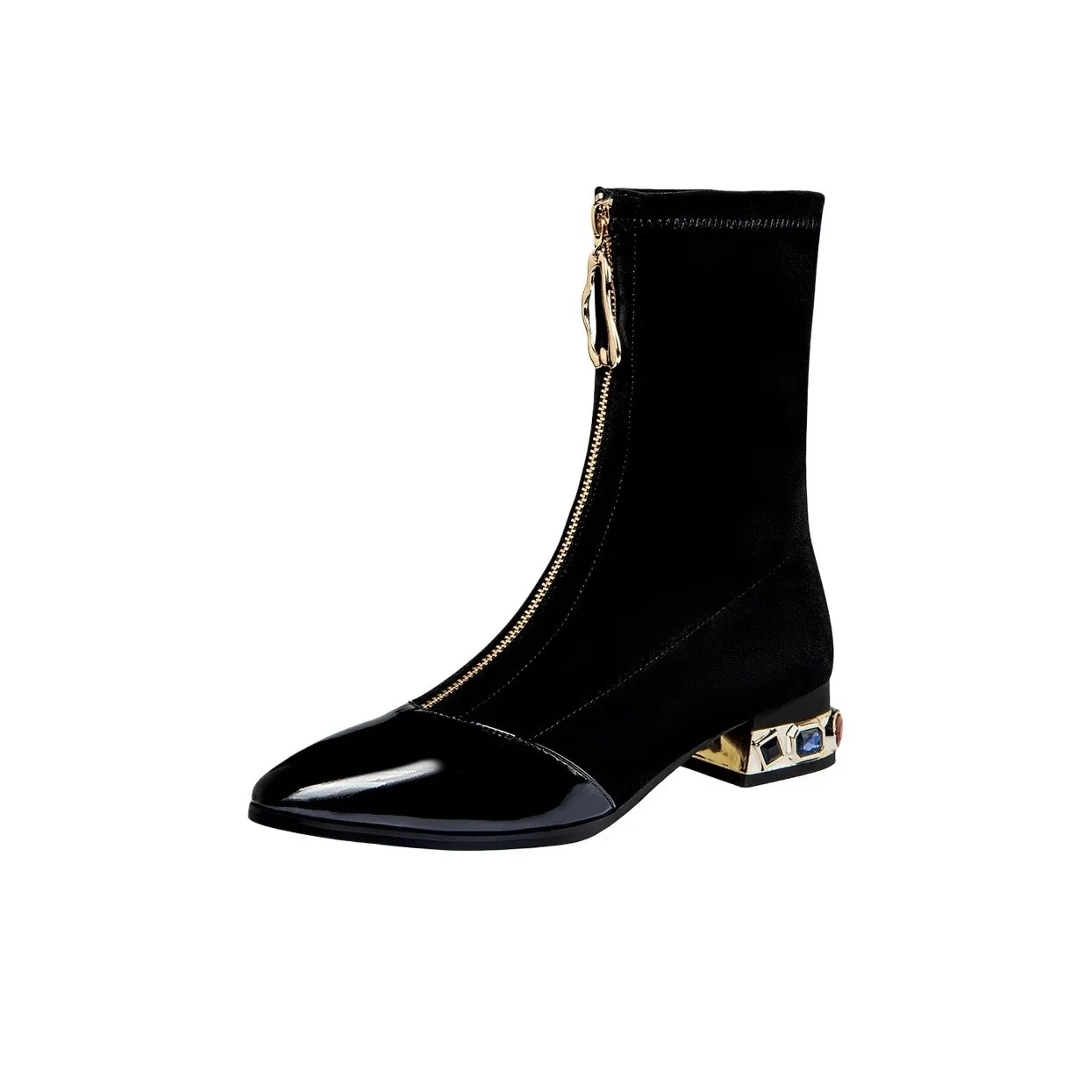 WUJI Rhinestone Slim Boots Women's