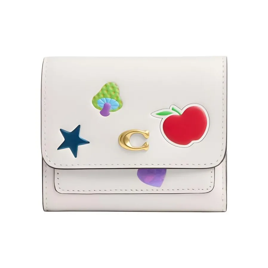 COACH Кошелек из коровьей кожи маленький женский белый