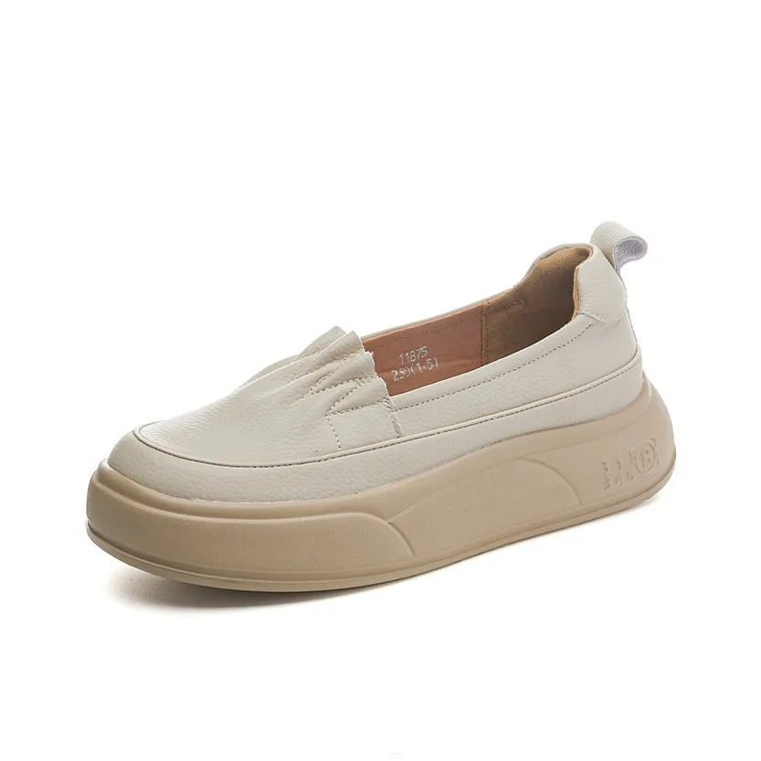 Help Пенная подошва Лоферы Платформа Обувь без подкладки Винтажный белый Кроссовки Женские