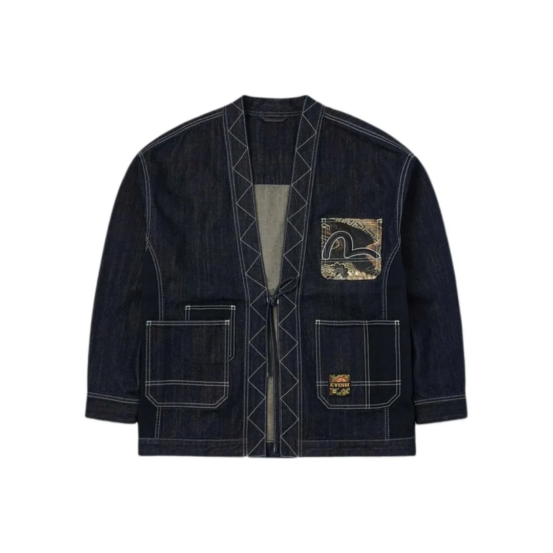 EVISU Джинсовый синий Мужской Джинсовые куртки