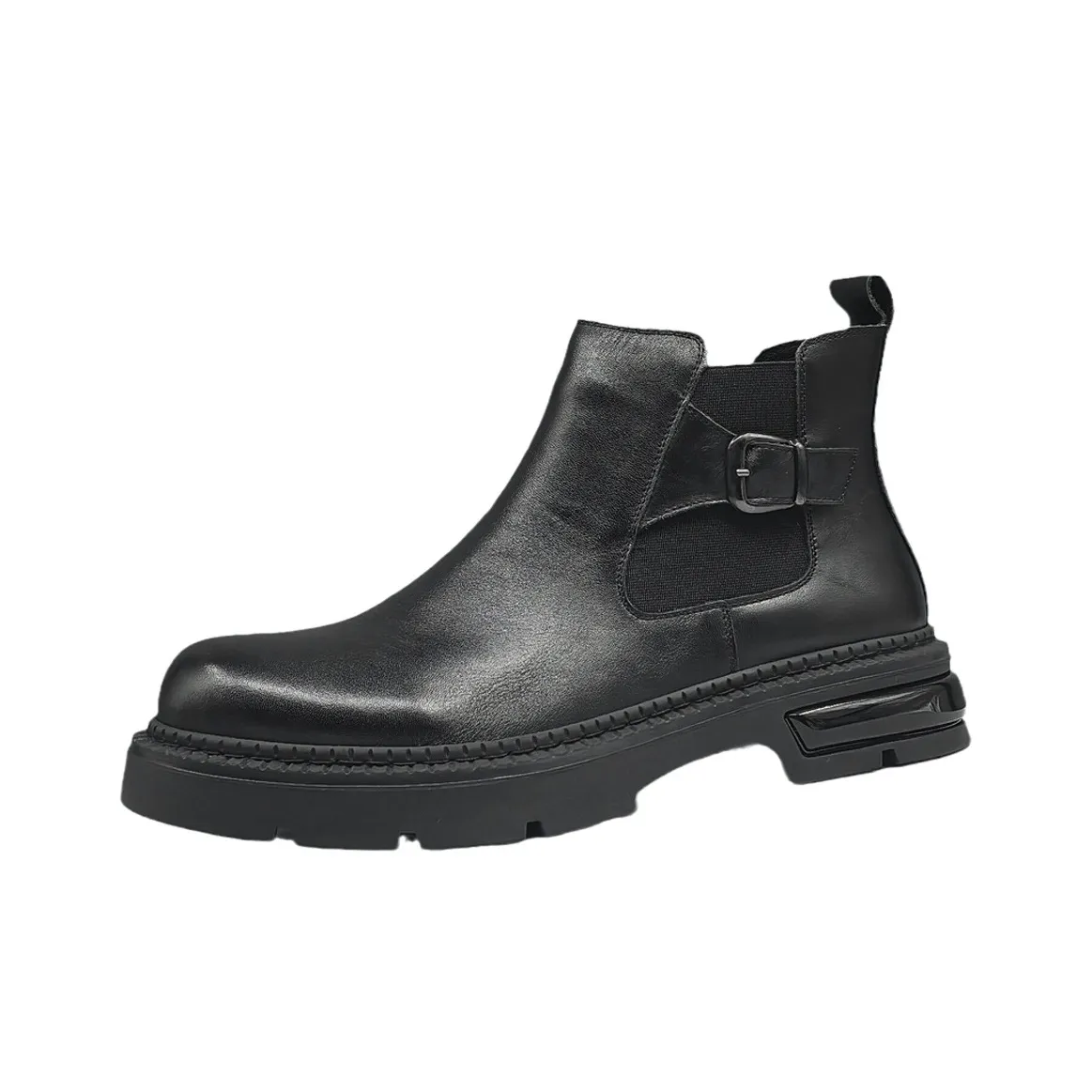 H2 Лицевая коровья кожа Classic Men's Обувь Платформа Противоскользящая Модная Боковая молния Обувь Мужской Мартин Boot Мужской