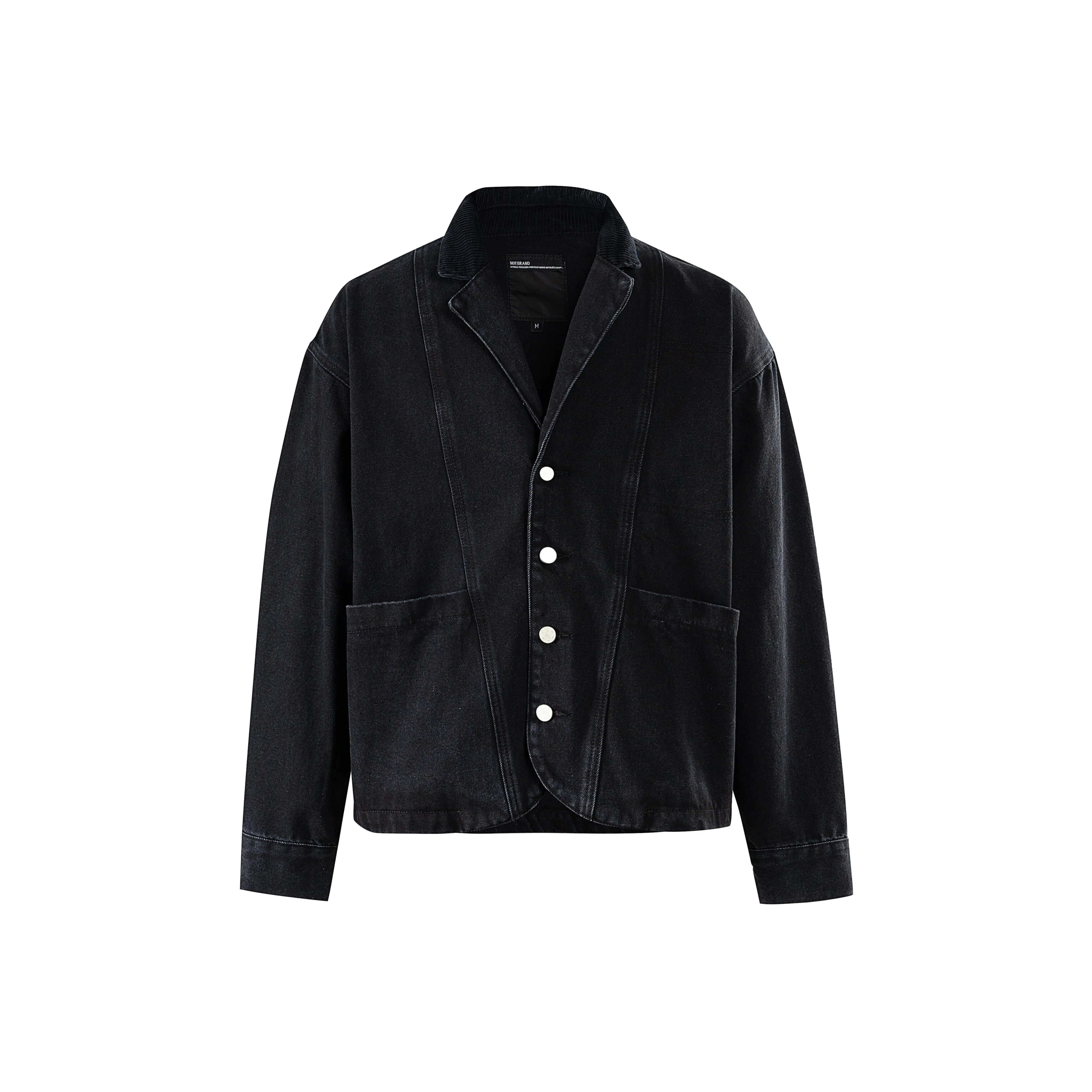 NOT BRAND ATTITUDE Cropped Loose Fit Top Niche Design Denim Jacket Unisex NOT BRAND ATTITUDE Укороченный свободный крой топ нишевый дизайн джинсовая куртка унисекс