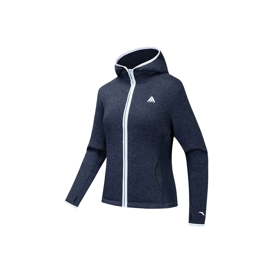 ANTA Outdoor Collection Подкладка Пальто Толстый Флисовый Костюм Женские Полночный Синий Фотиния Серый