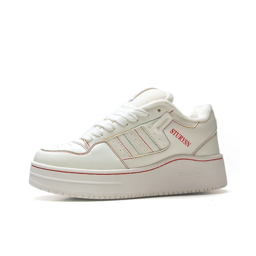 STUR YSN Термический Легкий Увеличивающий Высоту Низкие Кроссовки для Скейтбординга Унисекс Белый Радужный