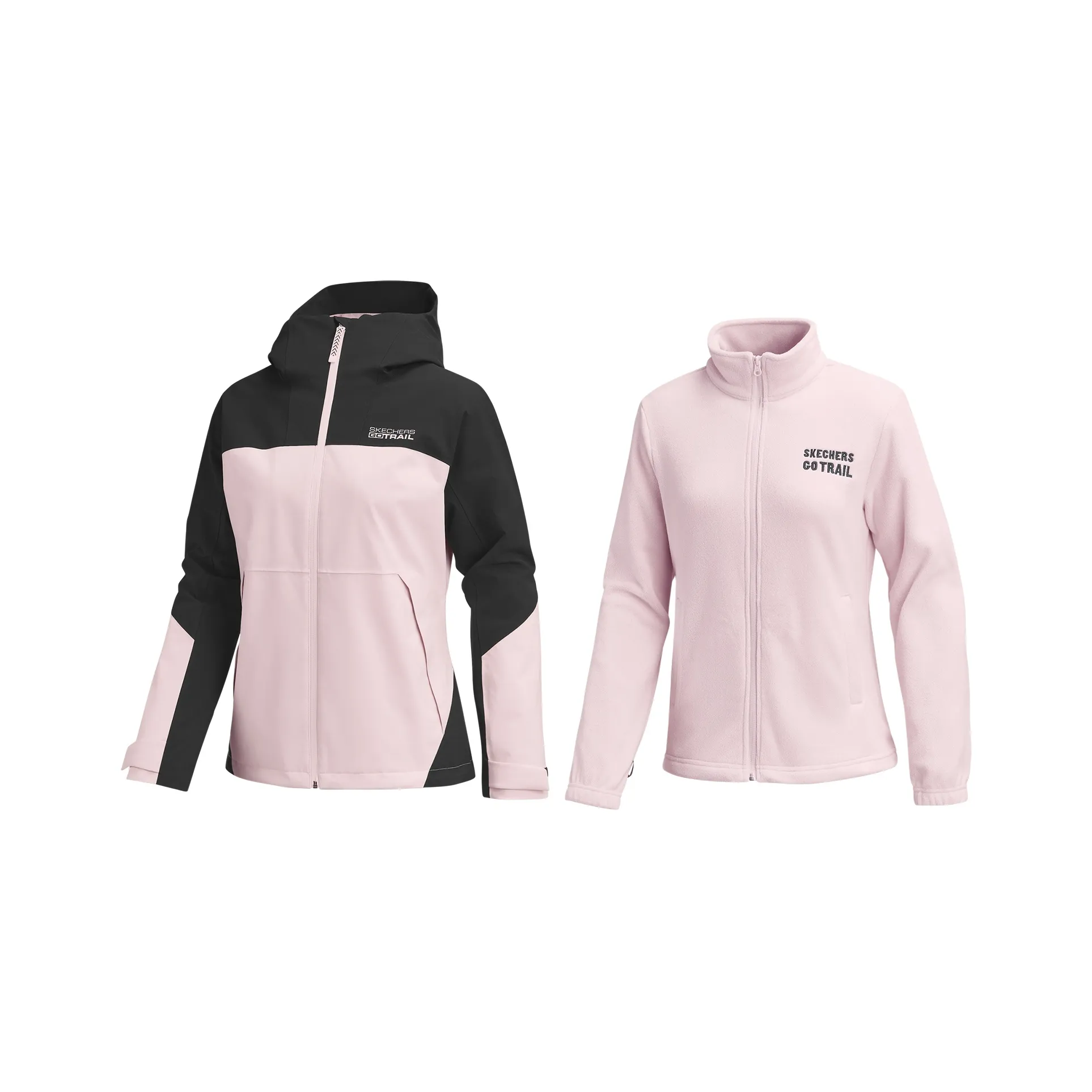 Skechers Термический Устойчивый к истиранию Дышащий Водонепроницаемый Ветрозащитный Ветровка Женский Серый Розовый