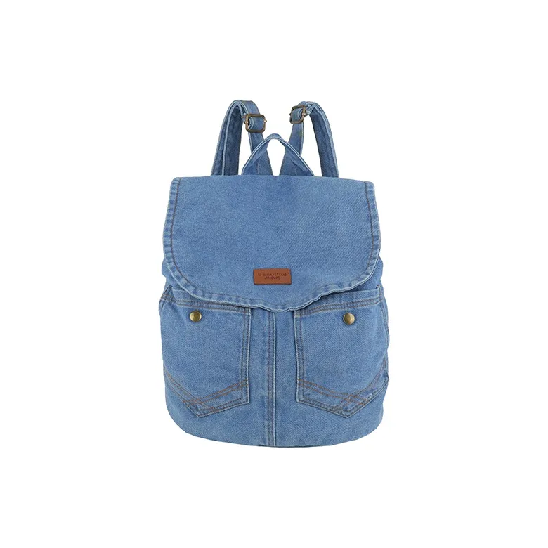 Cwatcun Denim Backpack Standard Unisex Black Blue Cwatcun Деним Рюкзак Стандартный Унисекс Черный Синий