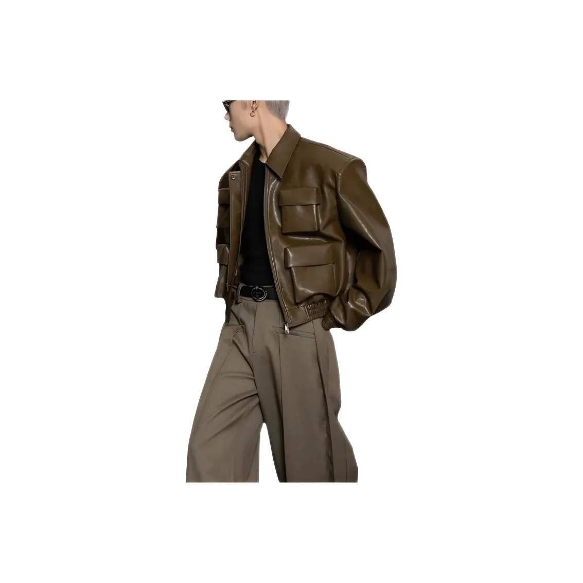 TONYBEAR HIGH RISE Укороченная кожаная куртка для мотоцикла для мужчин городская техвир кожаная куртка для мужчин