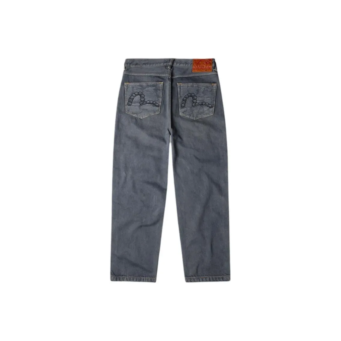 EVISU Джинсы Синий Сплошной С принтом Мужские Джинсы