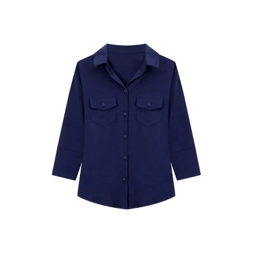 EMDPN Предосенний Slim Fit с утяжкой на талии кружевной с рукавами рубашка кардиган топ женский