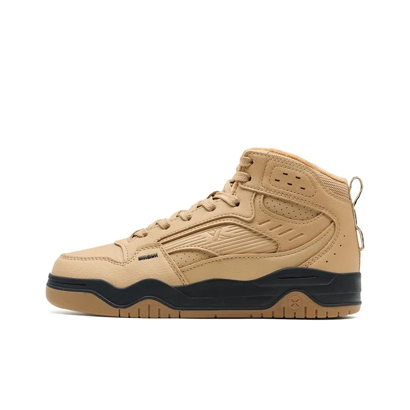 XTEP Термический Износостойкий Амортизирующий Высокий Верх Утепленная Обувь Женская Коричневый Серый