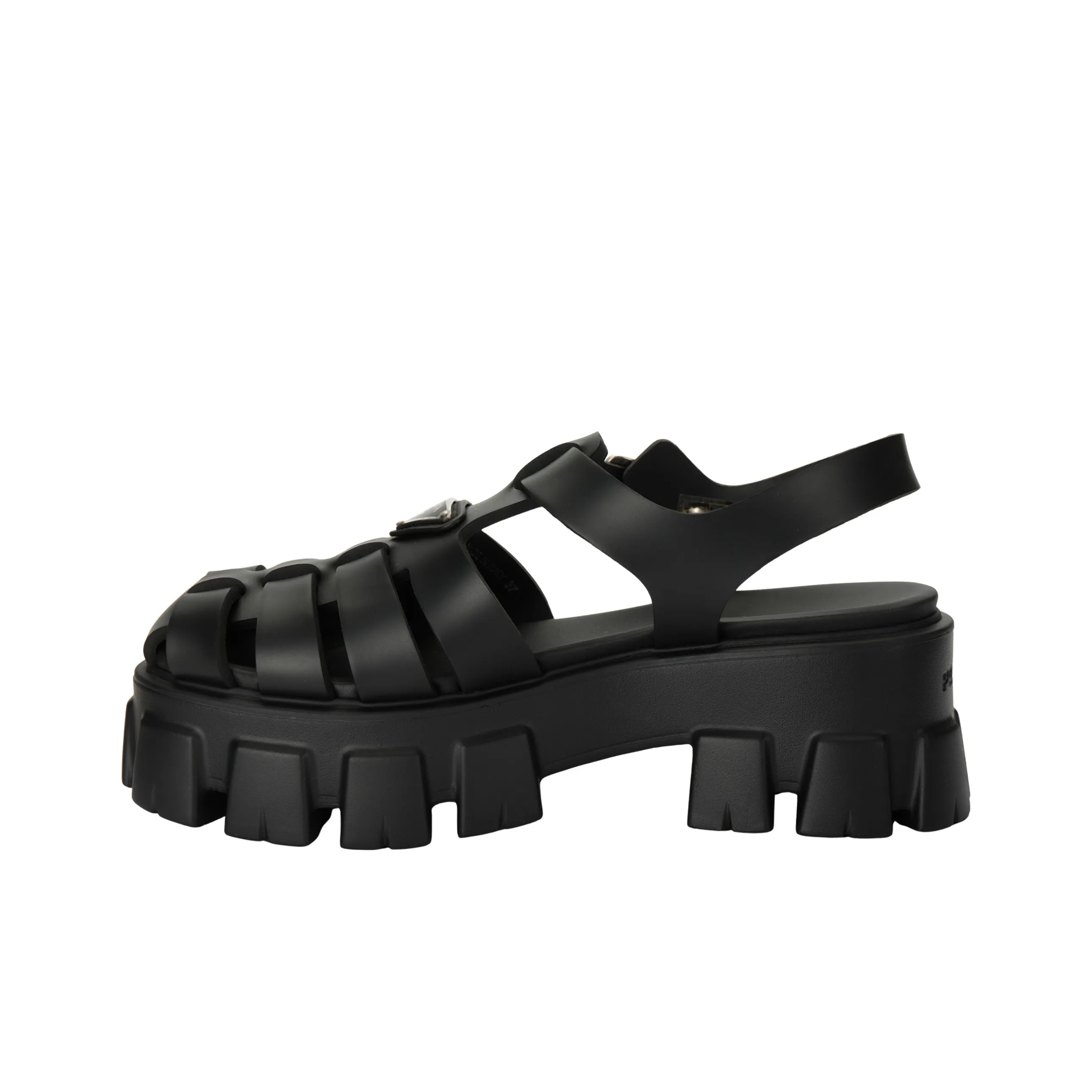 PRADA Monolith Foam Rubber 55mm Sandals Black Women's