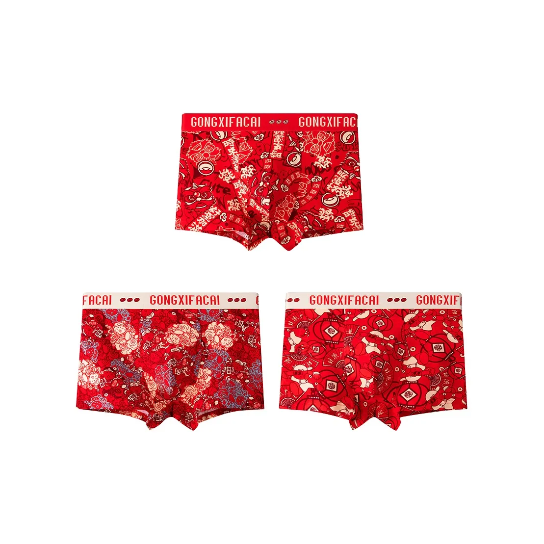 Devanro Поворот судьбы+Чжао Цай Цзинь Бао+Богатство Мужские боксер-шорты