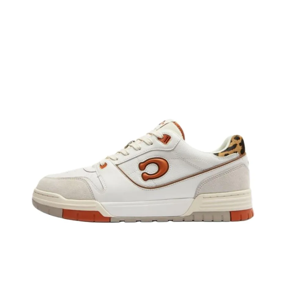 COACH Soho Low Топ Скейтборд Кроссовки Мужские Белый Оранжевый