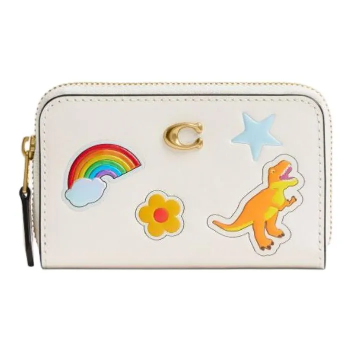 COACH Essential Коровья кожа Держатель для карт Маленький Женская Белый