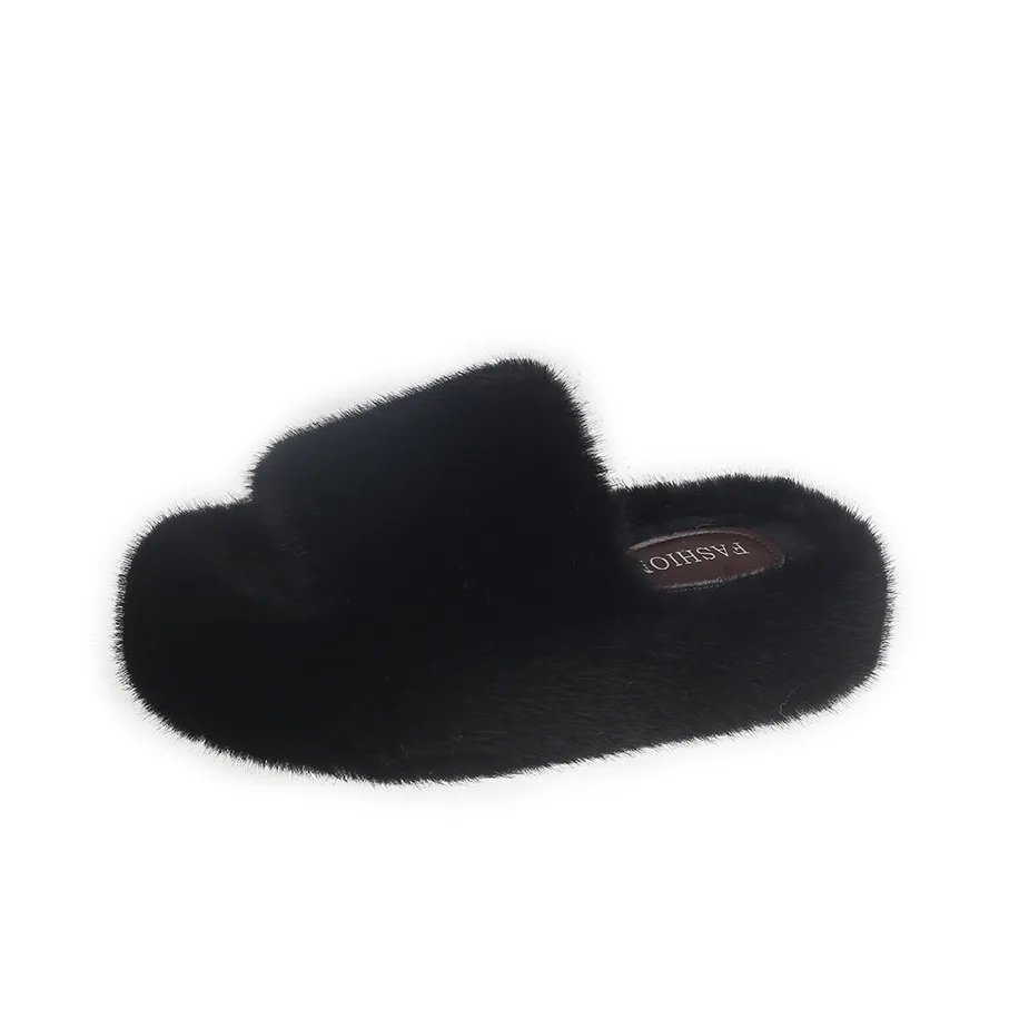 Puppytown Резиновый Интернет Famous Платформа Плюшевый Хлопковая тапочка Женские