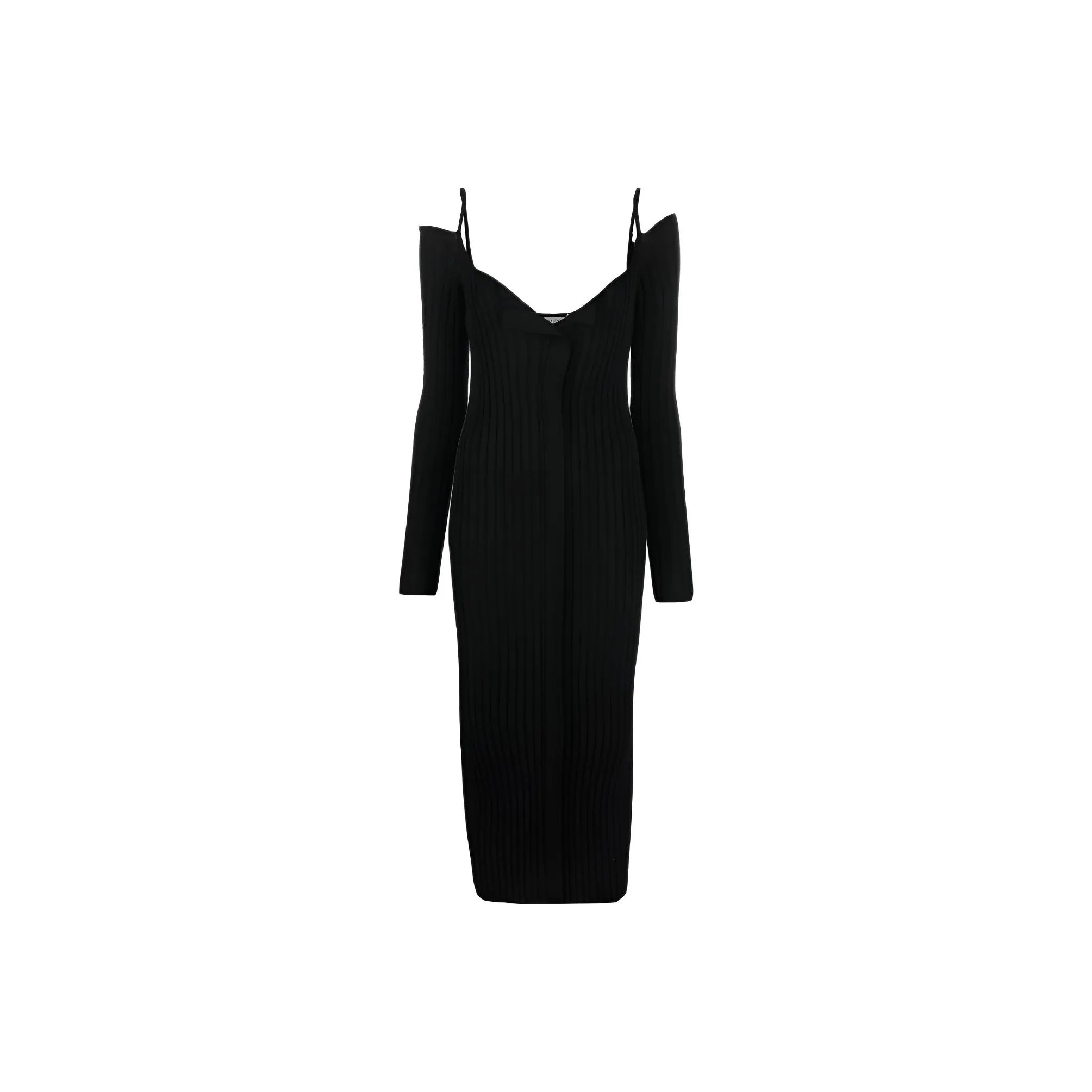 PHILOSOPHY DI LORENZO SERAFINI Ribbed knit V neck Dress