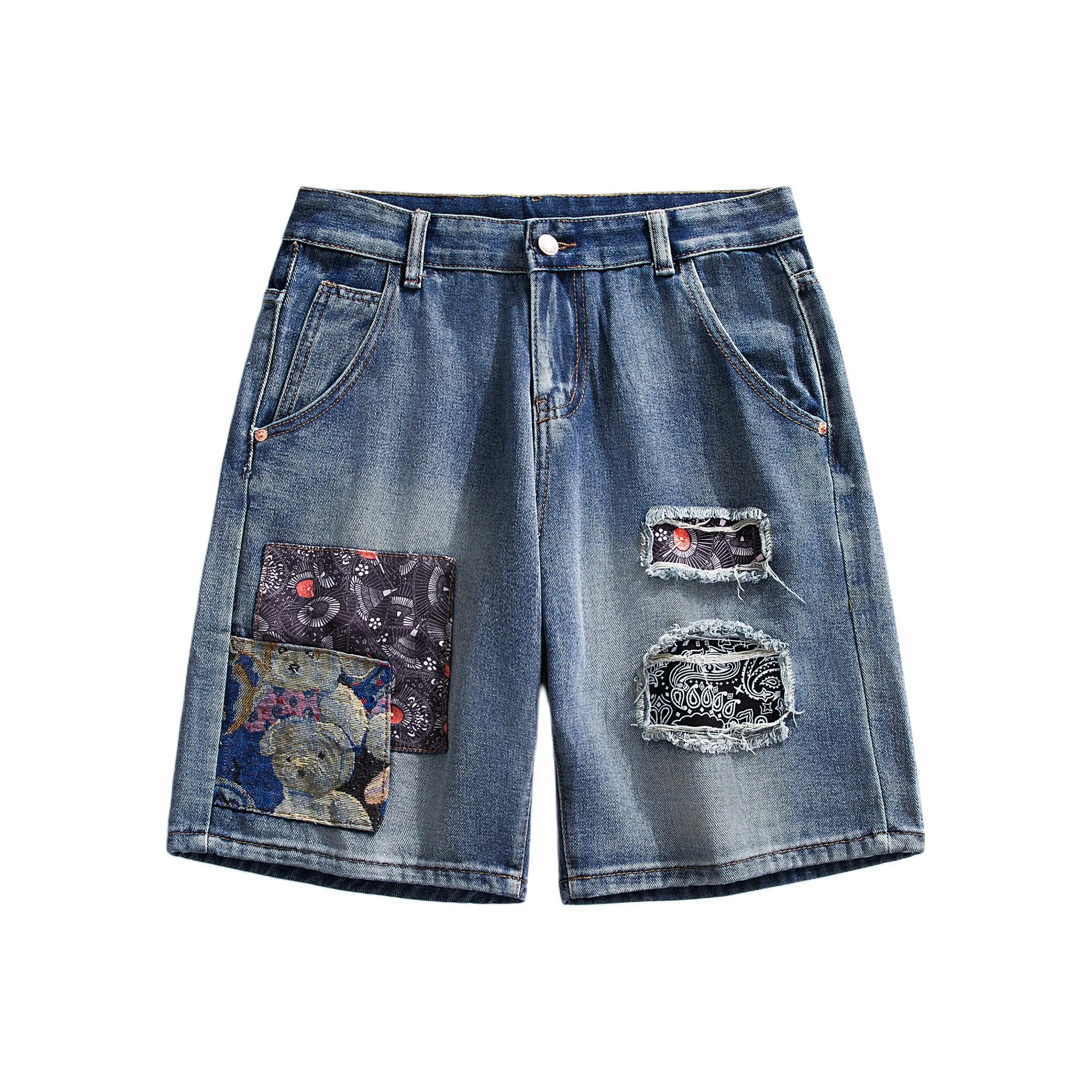 GEOGRE ALEX Blue Men's Denim Shorts GEOGRE ALEX Синий Мужские Джинсовые Шорты