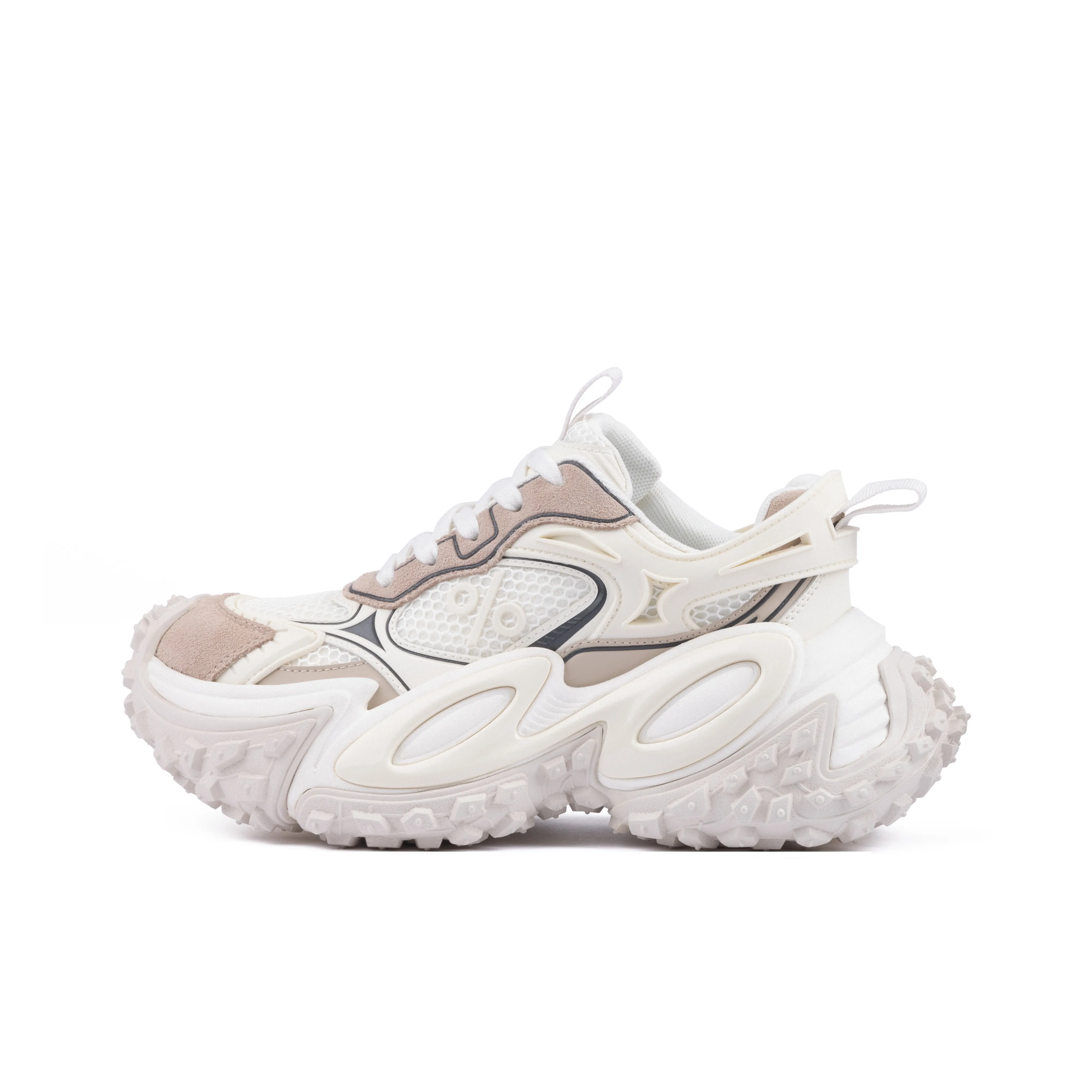 BAIFENHAO Устойчивые к истиранию увеличивающие высоту низкие топовые кроссовки с толстой подошвой женские цвет экрю