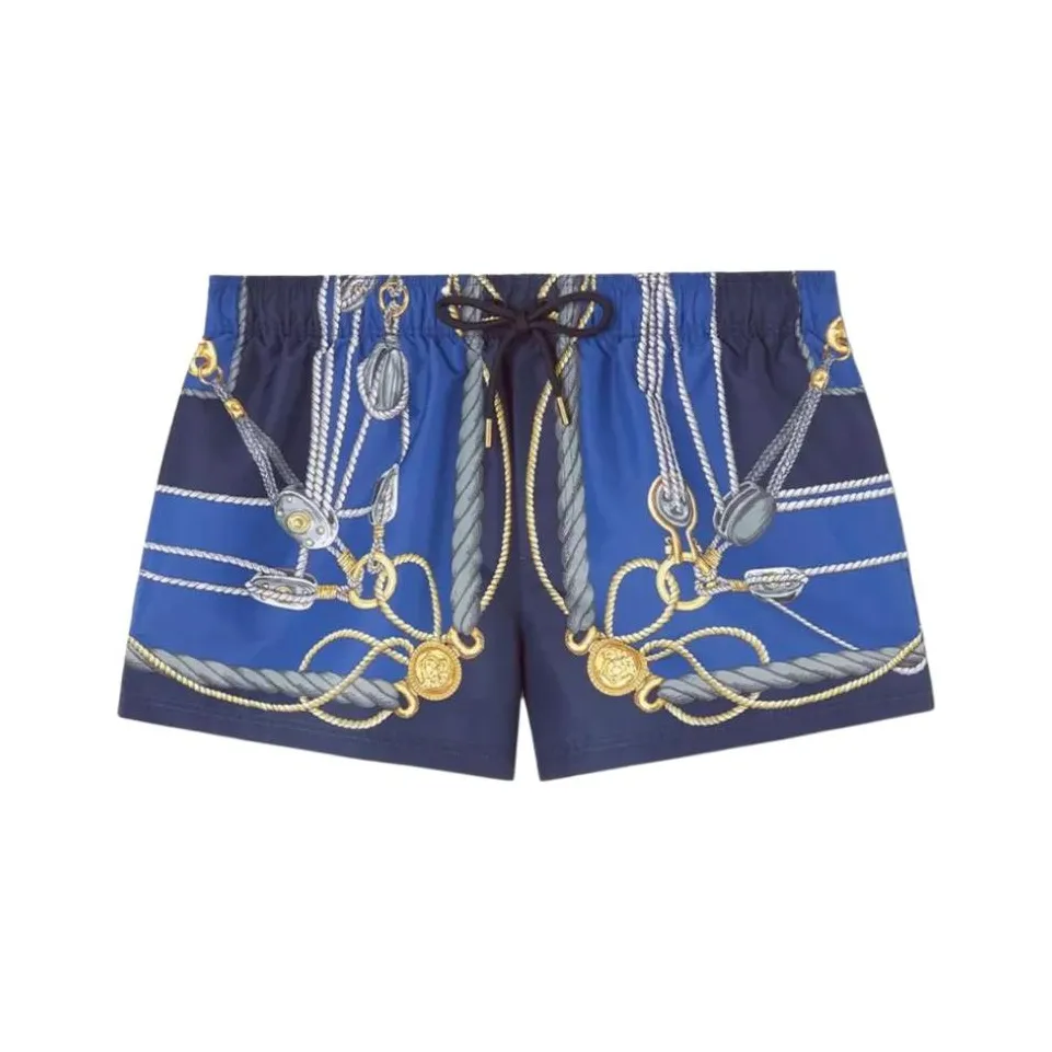 VERSACE Nautical Graphic Printed Drawstring Swim Shorts