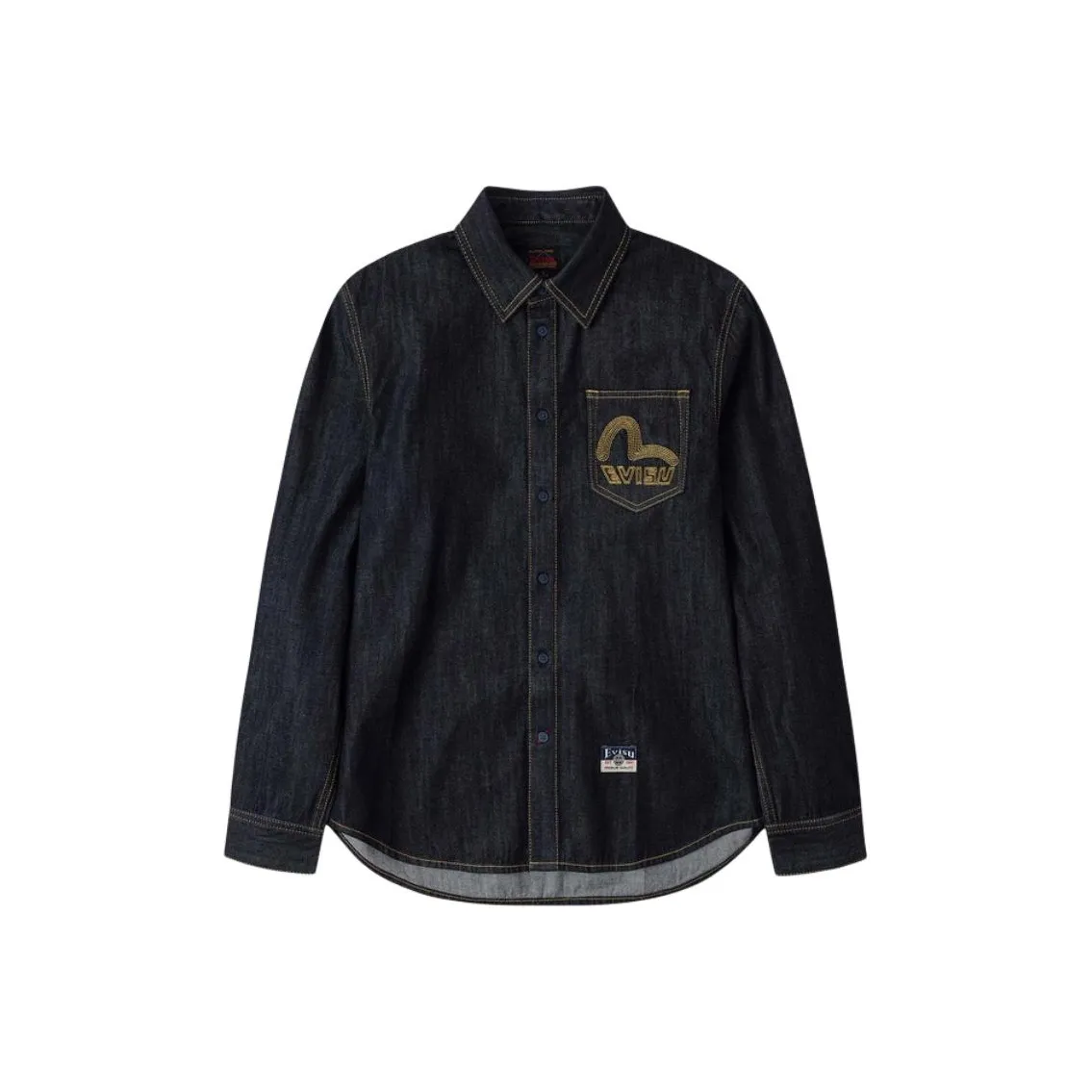 EVISU Джинсовый Синий Мужские Рубашки