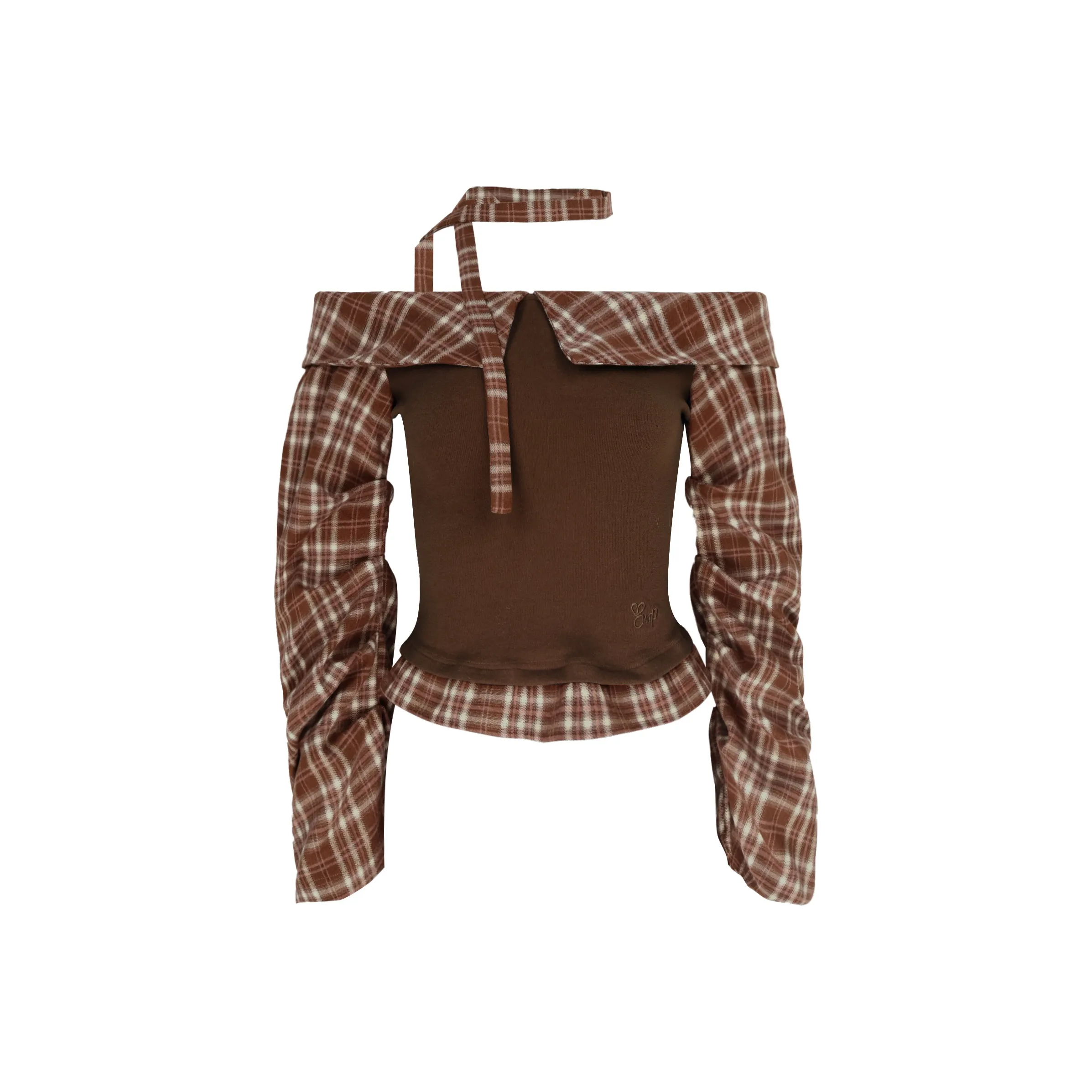 ELEVEN SLEEP Коричневый Топ Женские T-рубашки