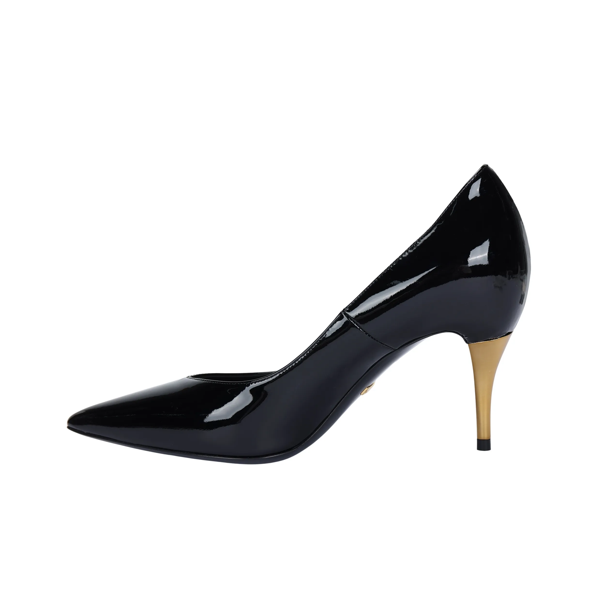 GUCCI Gold-heel Patent Leather Pumps
