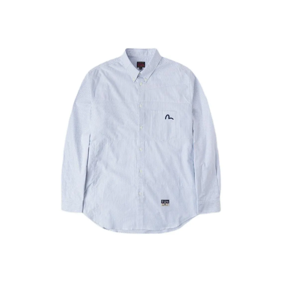 EVISU Темно-синие рубашки с полосами для мужчин